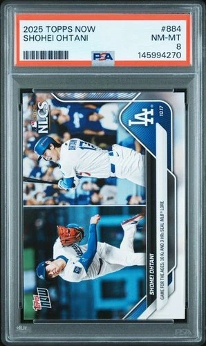 2025 Topps Now 10Ks and 3 HR #884 Shohei Ohtani LA Dodgers PSA 8