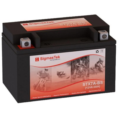 SigmasTek STX7A-BS 12V 7Ah NB 105CCA SLA AGM Powersports Rechargeable Battery