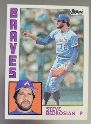 1984 TCG Topps STEVE BEDROSIAN Atlanta Braves Minor Major League Record MLB #365