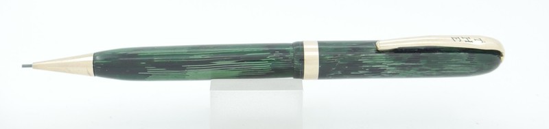 Gold Medal Ink Lock Green Straited & Gold 0.9mm Pencil - 1940's