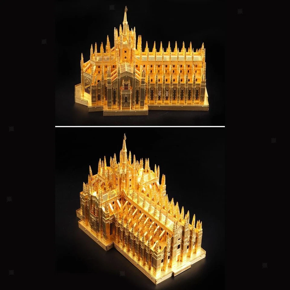 3D Metal Jigsaw Puzzle Toy Milan Cathedral Figurine Statue Home Collectibles - Image 4 of 4