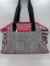 Betsey Johnson Tote Crossbody Bag Large Black White Pink Expandable
