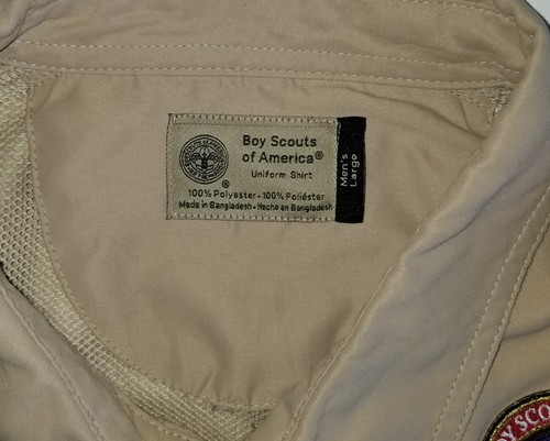 Boy Scouts VENTED Uniform Shirt BSA Microfiber Polyester Adult Mens LG - Picture 6 of 6