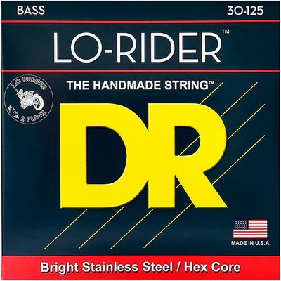 DR Strings Lo Rider MH630 Med Stainless Steel 6String Bass Strings .125 Low B