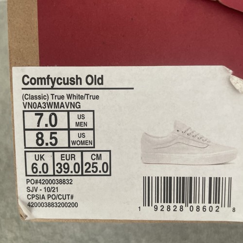 Vans Old Skool Confycush True White Size 7 Men/8.5 Women VN0A3WMAVNG - Picture 3 of 8