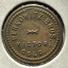 Colorado, Victor Berkowitz Bros. Opera Bar Good For 5¢ Trade Brass Token 162153