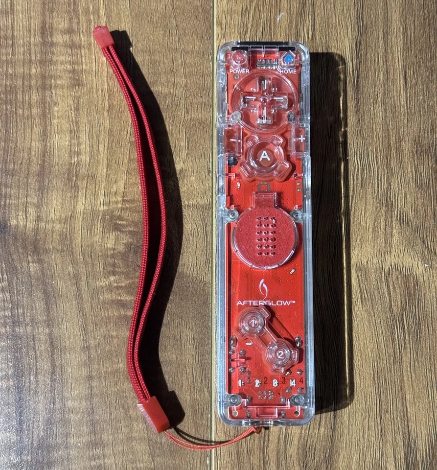 AfterGlow Wii Remote and Nunchuck Combo Red Cleaned and Tested - Image 2 of 4