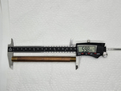 SC 1/4 Diameter .540 X 6 Long 1/4'' X 6'' Red Brass Nipple Schedule 40 S40 TBE