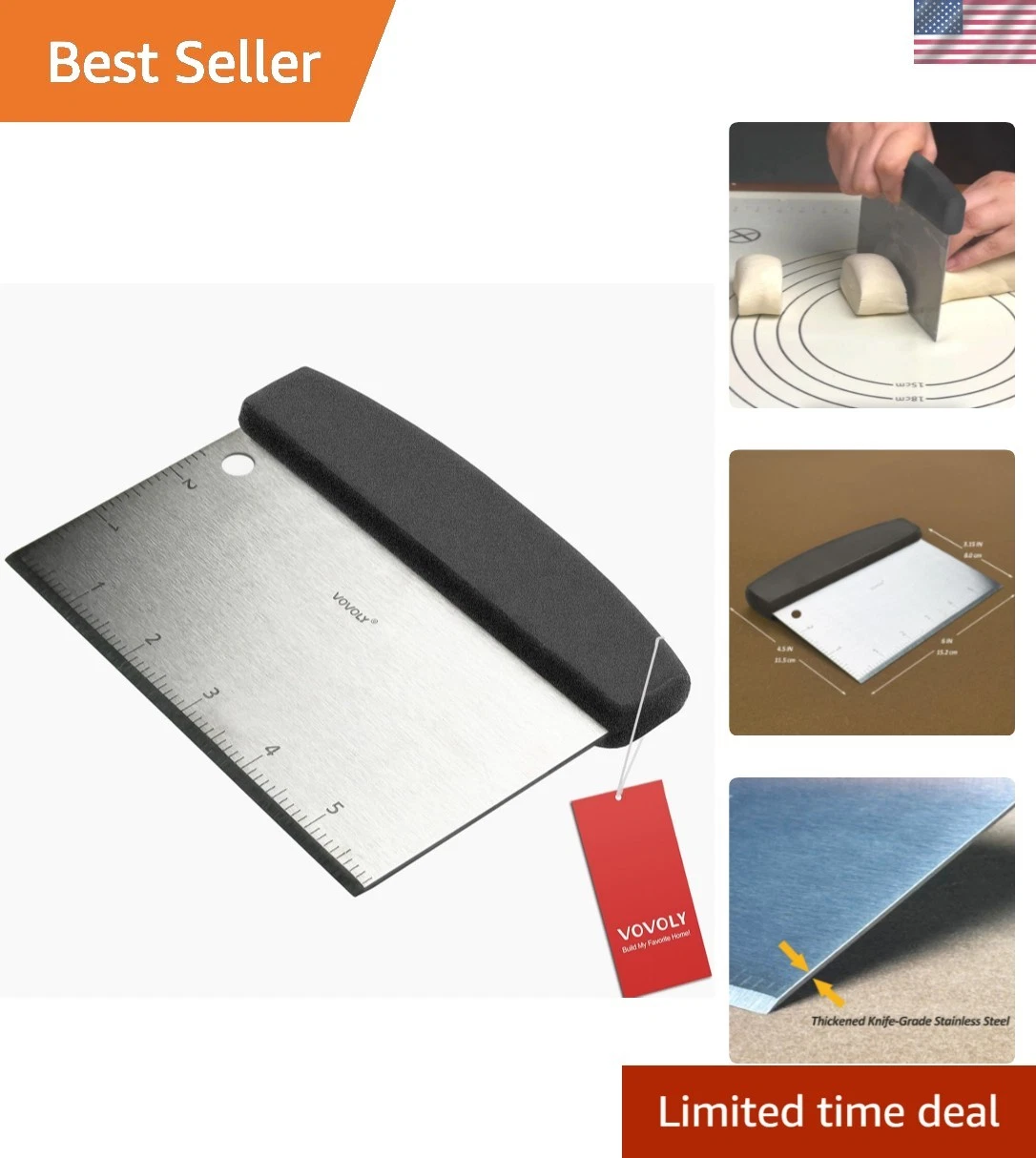 Multipurpose Bench Scraper Kitchen Utensil for Flat Top Griddle, Dough Scrape...
Opens in a new wind