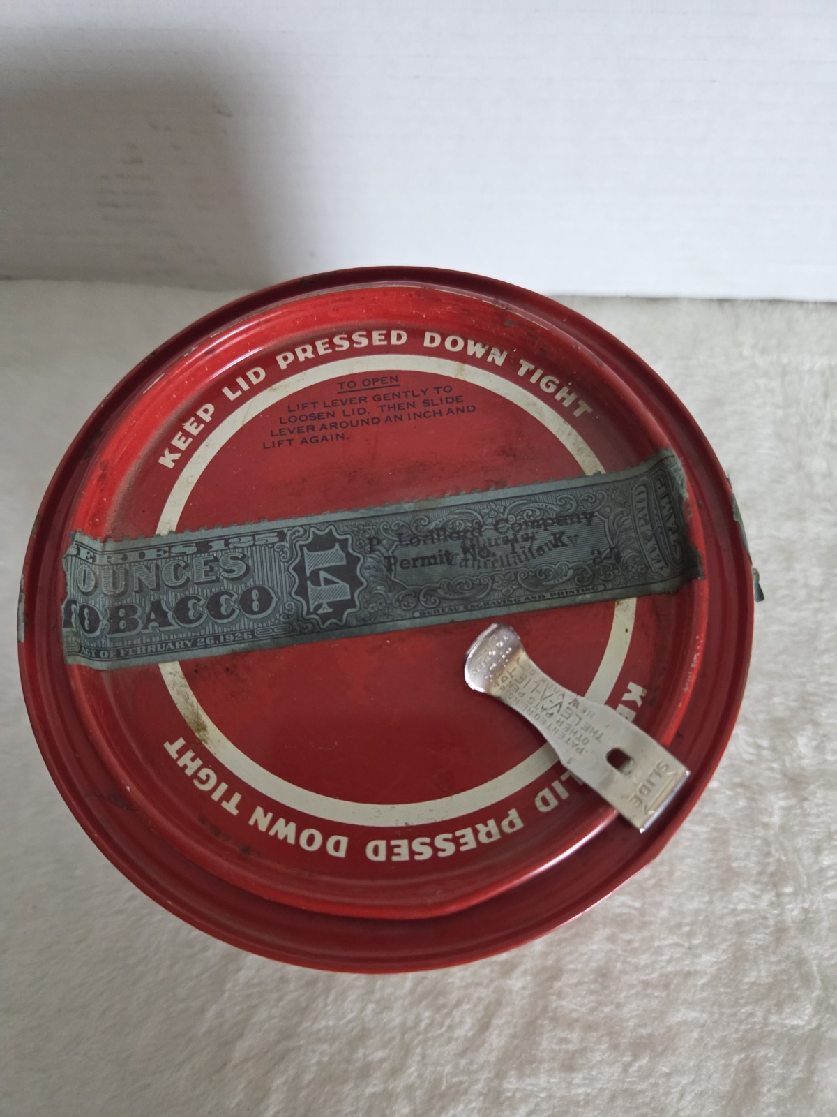 Vintage Union Leader Eagle Logo Smoking Tobacco 14 oz ounce Tin w/ Slide Key