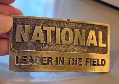 National Supply Oilfield Armco Oil Drilling Equipment  Vintage Brass Belt Buckle