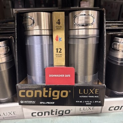 Contigo Luxe 14 oz Travel Mug, 2 pk Earl Grey and Mussel Dishwasher Safe NEW