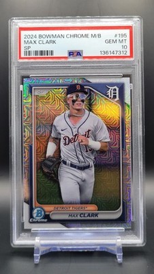 MAX CLARK 2024 Bowman Chrome Mega Box Mojo SP Image Variation PSA 10 - Tigers