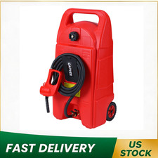 15 Gallon Fuel Can W Pump 10ft Hose Wheeled Gas Diesel Transfer Tank Caddy