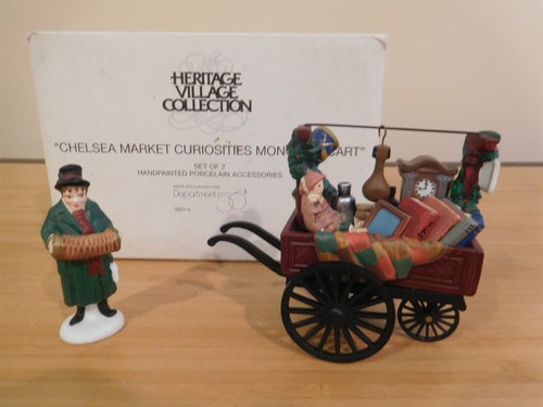 Dept 56 Dickens Village - Chelsea Market Curiosities Monger & Cart - Set of 2