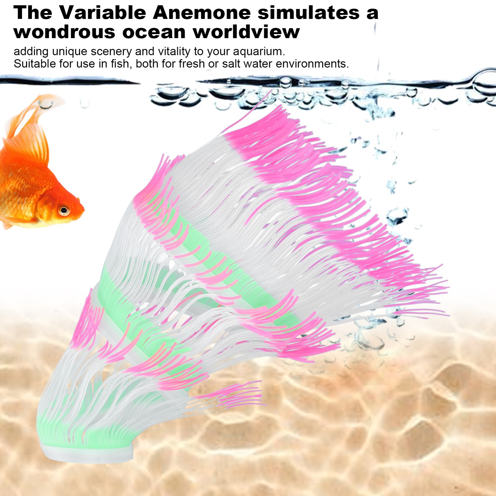 Artificial Anemone Coral Silicone Simulation Water Plant Aquarium Fish Tank Deco