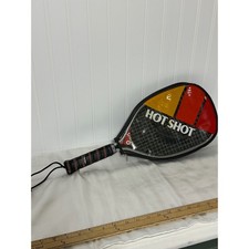 Vintage Spalding Hot Shot Racquetball Racquet 18in Silver Leather Grip Cover