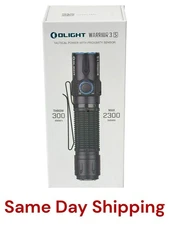 Olight Warrior 3S Black Waterproof Tactical Flashlight 2300 Lumens 300 Meter