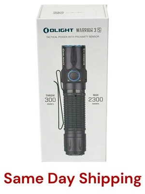 Olight Warrior 3S Black Waterproof Tactical Flashlight 2300 Lumens 300 Meter