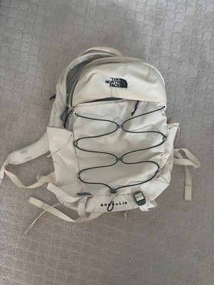white and black north face borealis back pack good condition