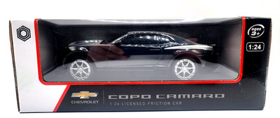 BRAHA CHEVROLET COPO CAMARO LICENSED FRICTION CAR 1:24 SCALE BLACK