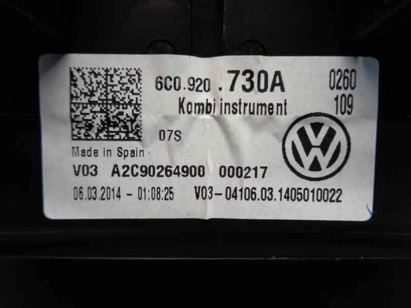 6C0920730A quadro strumenti per VOLKSWAGEN POLO (6R1) 1.2 TDI 2009 3434682 - Image 4 of 4