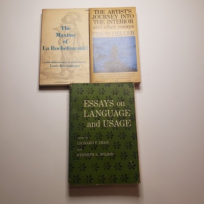 3 Book Lot Essays On Language And Usage Maxims Of Rochefoucald Vtg PB Book