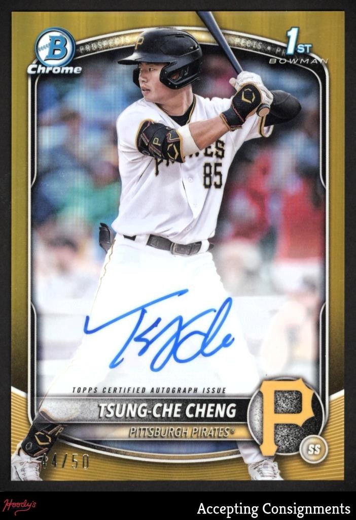 2025 Bowman Chrome Prospect Autograph Gold Tsung-Che Cheng 1st ROOKIE AUTO 44/50