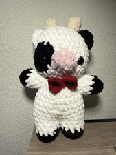 Handmade Crochet of Claire The Cow Plushie Stuffed Animal