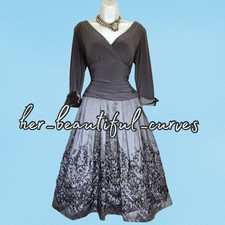 ELIZA J GREY SILVER EVENING OCCASION PARTY DRESS SIZE 26 W new with tags