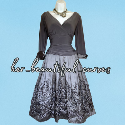 ELIZA J GREY SILVER EVENING OCCASION PARTY DRESS SIZE 14 new with tags