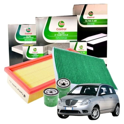 Kit Tagliando Castrol 3 Filtri Aria Olio Abitacolo Lancia Ypsilon 1.2