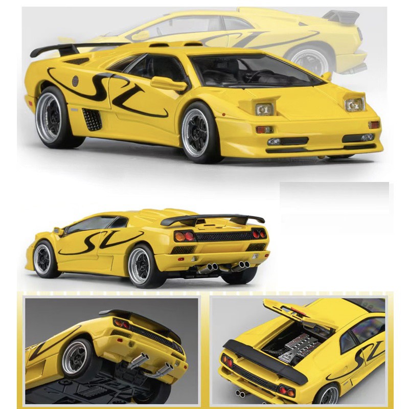 Micro Turbo 1:64 Diablo SV Metallic yellow Diecast Model Car | eBay