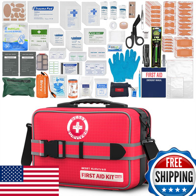 Besst Survivor 401 Piece First Aid Kit Chest Seals -Labeled Expandable