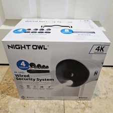 NEW Night Owl 8 Channel 4K Bluetooth DVR w/ 1TB Hard Drive  4 Wired UHD Cameras