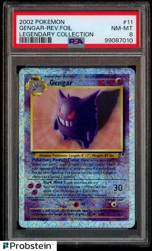 2002 Pokemon Legendary Collection #11 Gengar Reverse Foil PSA 8 NM-MT
