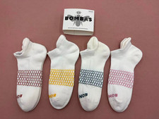 4 Pairs Women's Honeycomb Ankle Socks Size Medium 8-10.5 White BOMBAS