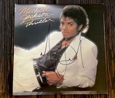 MICHAEL JACKSON SIGNED 1982 THRILLER ORIGINAL ALBUM LP w/ HUGE AUTOGRAPH JSA LOA