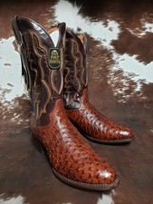 Dan Post Pershing Brass Full Quill Ostrich We...