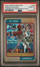 Jordan Walker Rookie 2023 Topps Heritage #558 Silver Refractor /274 PSA 10