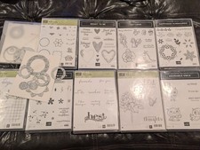 Stampin Up Lot -Stamp Sets, Dies, Wooden Stampers. 11 Different Sets