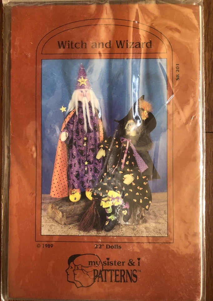 WITCH AND WIZARD 22” Dolls Pattern My Sister & I Patterns Vintage 1989 - Image 2 of 4