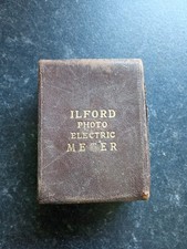 Ancien compteur électrique photo Ilford dans son étui cuir d'origine