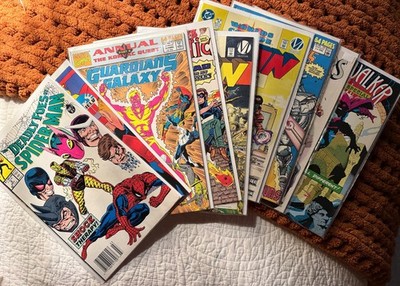 Vintage Marvel DC Comic Book Lot Sleepwalker, Avengers, Icon, What If (9 Books)