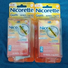 2 Pack Of Nicorette Gum Fruit Chill - 4MG (40ct)