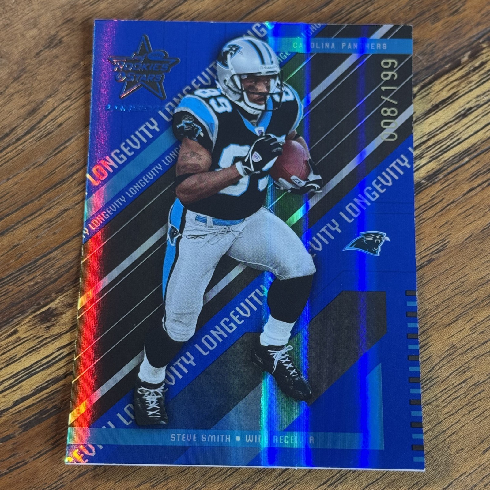 Steve Smith 2004 Leaf Rookies & Stars Longevity SAPPHIRE 8/199 #16 COLOR MATCH