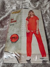 Spirit Halloween Got Busted Adult Costume Prison Jail Inmate Orange L/XL 12-16