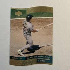 Upper Deck 1997 Memorable Moments Mark McGwire #7 Oakland Athletics 470-ft Homer