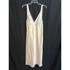 Vanity Fair Beige Nightgown Style 10-629 Size 36 30  /42 Nylon / Lace Adj Strap