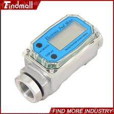 Findmall High Precision 1"Digital Turbine Flow Meter Gas Oil Fuel Pump Flowmeter
